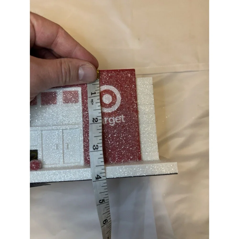 Target Store Bullseye Playground Light Up Snow Glitter Christmas Village Display